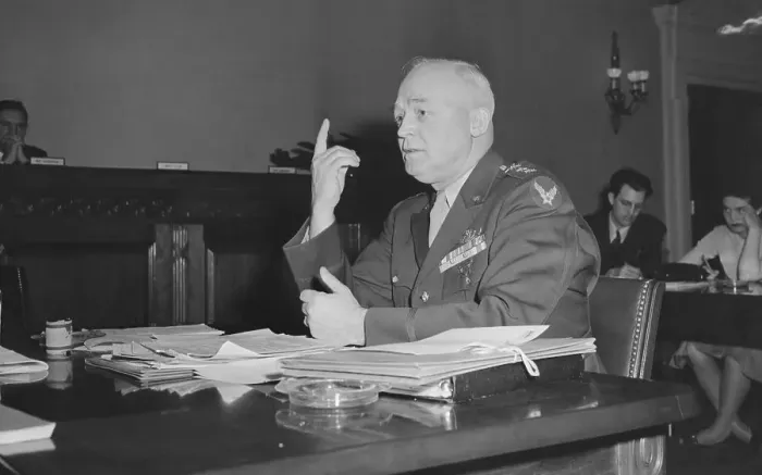 Framed Print : General Henry H. Arnold Gesturing at House Military Affairs Hearing Framed Print : General Henry H. Arnold Gesturing at House Military Affairs Hearing
