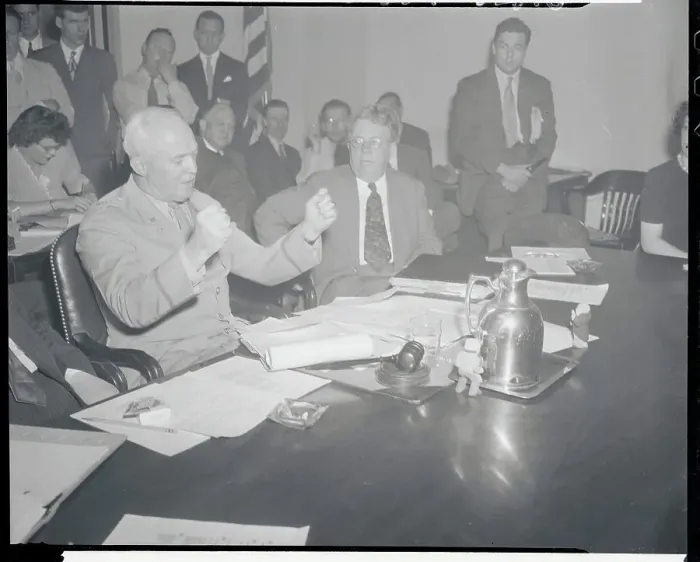 Framed Print : General Henry H. Arnold at Labor Board Meeting Framed Print : General Henry H. Arnold at Labor Board Meeting