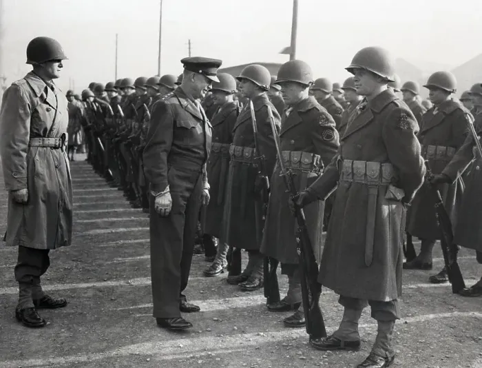 Framed Print : General Ike Reviews His Troops Framed Print : General Ike Reviews His Troops