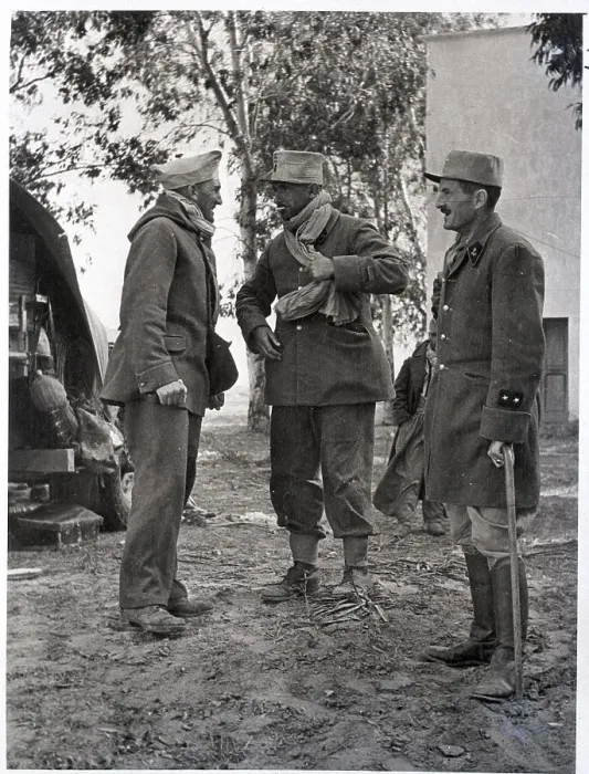 Framed Print : General Jacques Le Clare & Aides Talking Framed Print : General Jacques Le Clare & Aides Talking