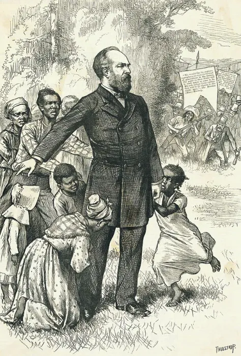 Framed Print : General James Garfield with African American Slaves Framed Print : General James Garfield with African American Slaves