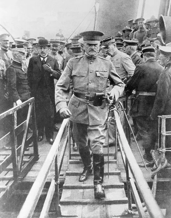Framed Print : General John J. Pershing Arriving in France Framed Print : General John J. Pershing Arriving in France