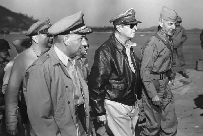 Framed Print : General MacArthur Landing at Inchon Framed Print : General MacArthur Landing at Inchon