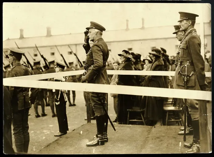 Framed Print : General Macready Takes Salute From Troop Framed Print : General Macready Takes Salute From Troop