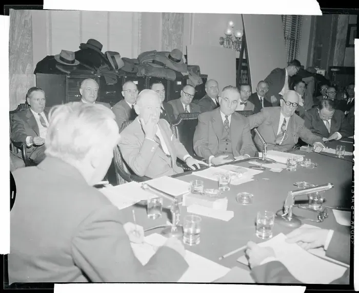 Framed Print : General Motors Heads in Meeting