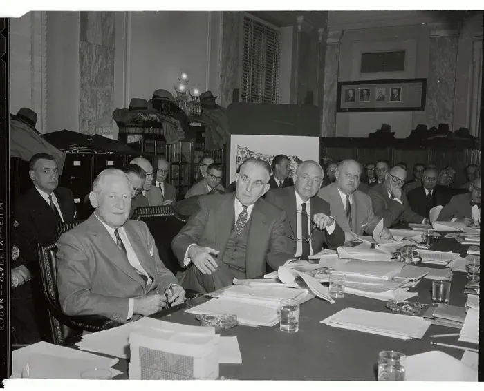 Framed Print : General Motors Representatives Attending a Hearing