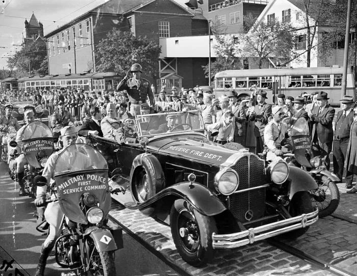 Framed Print : General Patton Saluting During Parade Framed Print : General Patton Saluting During Parade