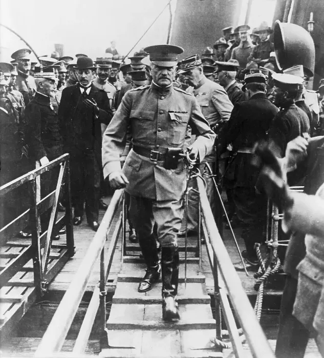 Framed Print : General Pershing Lands in France Framed Print : General Pershing Lands in France