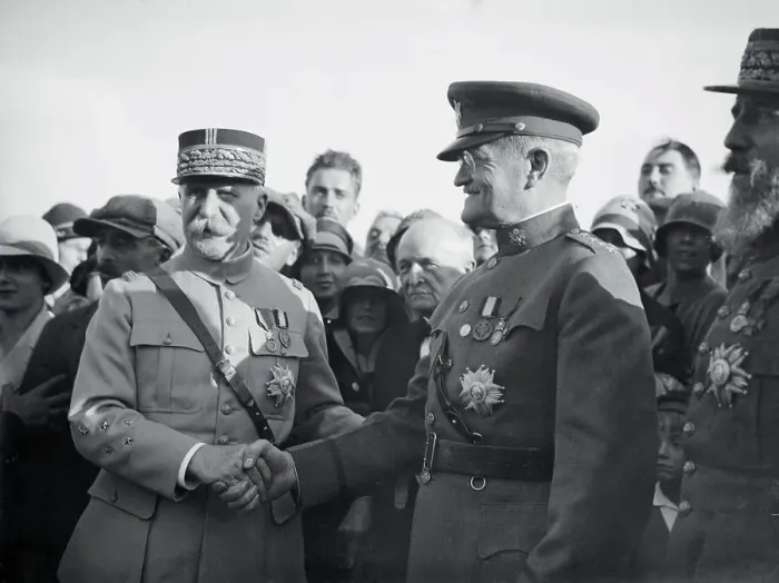 Framed Print : General Pershing with Marshal Petain Framed Print : General Pershing with Marshal Petain