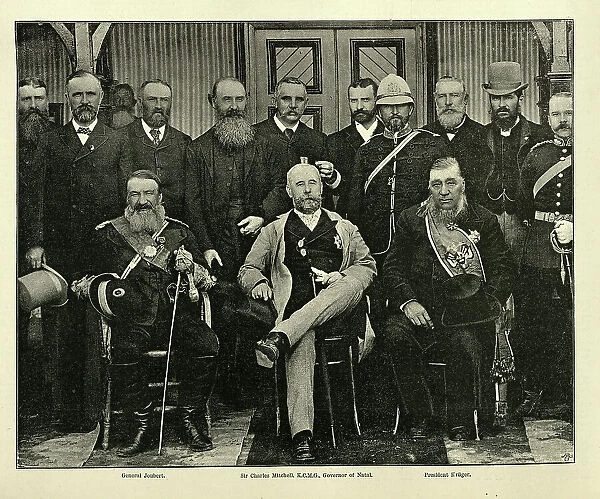 General Piet Joubert, Sir Charles Mitchell Governor of Natal, and President Paul Kruger, 1891