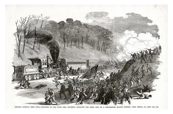 General Schenck Surprised and Fired into by a Confederate Masked Battery near Vienna