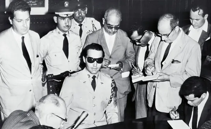 Framed Print : General Trujillo at Press Conference Framed Print : General Trujillo at Press Conference