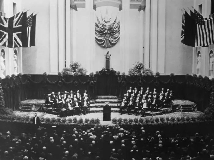 Framed Print : General View on Nobel Prize Winners on a Stage Framed Print : General View on Nobel Prize Winners on a Stage
