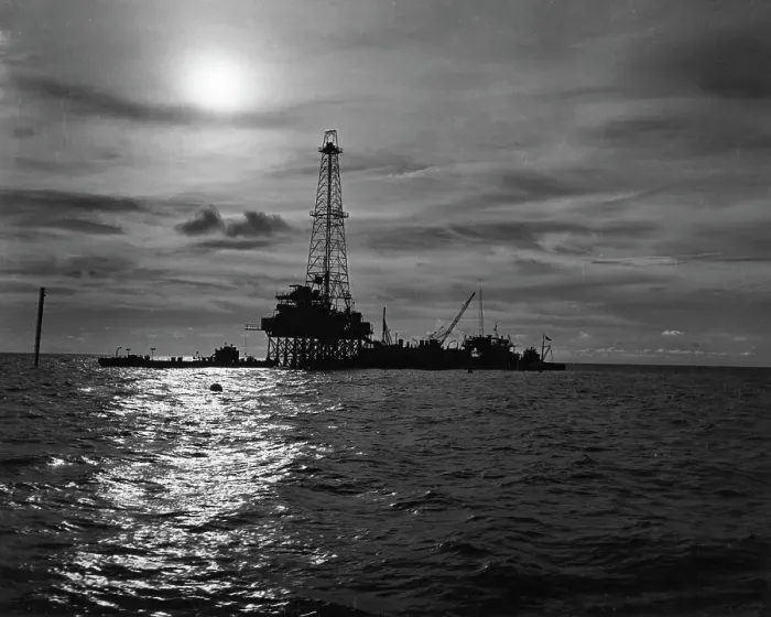 Framed Print : General View Of Offshore Oilwell Framed Print : General View Of Offshore Oilwell