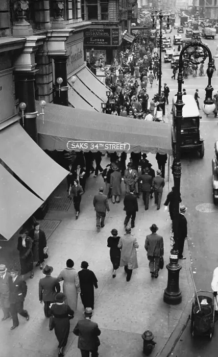Framed Print : General View Of Pedestrians Near Saks