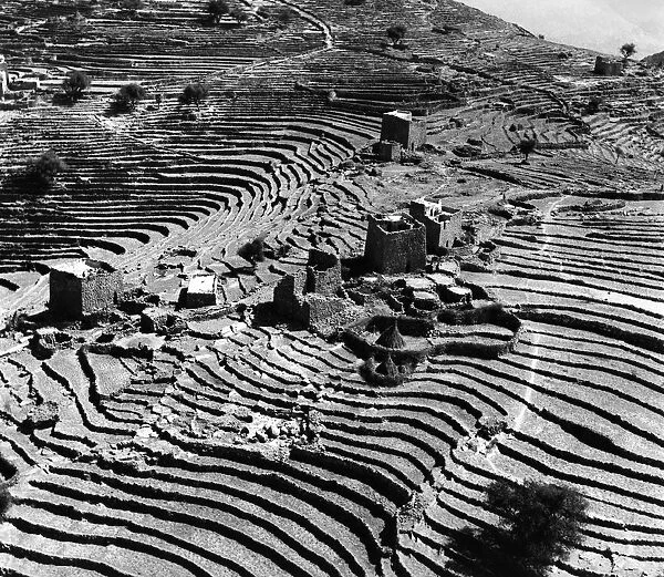 Aden. 16th March 1967: A general view of terraces in Aden, Yemen