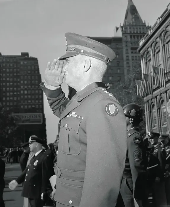Framed Print : General William Dean Saluting at City Hall Framed Print : General William Dean Saluting at City Hall