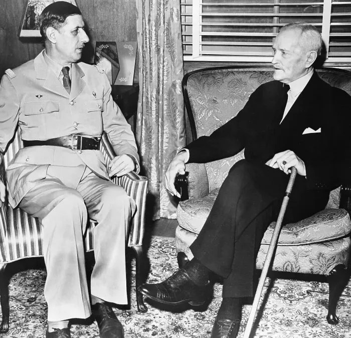 Framed Print : Generals Pershing and de Gaulle