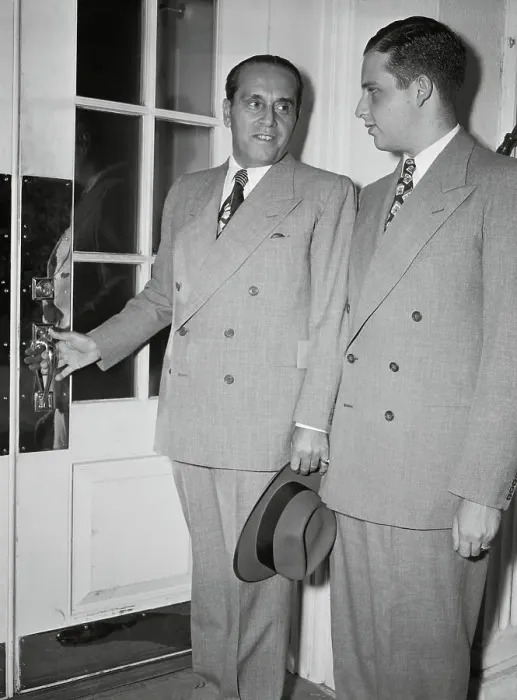 Framed Print : Generoso Pope and Son Leaving White House Framed Print : Generoso Pope and Son Leaving White House