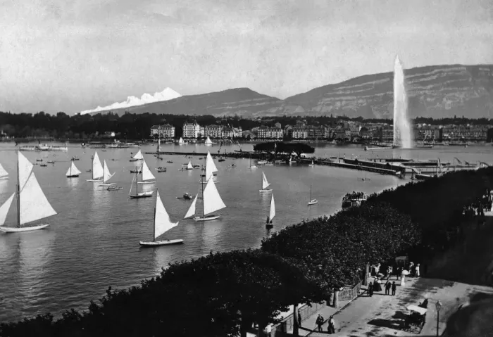 Framed Print : Geneva. A view of Geneva from the Palace of the League of Nations Framed Print : Geneva. A view of Geneva from the Palace of the League of Nations
