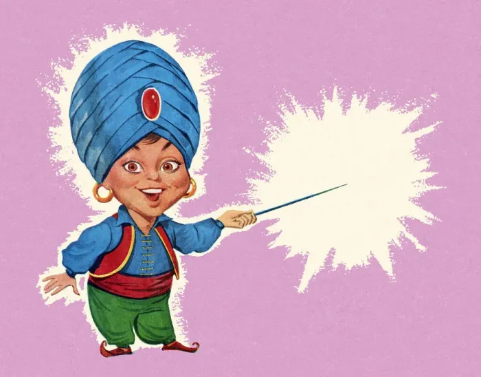 Framed Print : Genie With Wand Framed Print : Genie With Wand