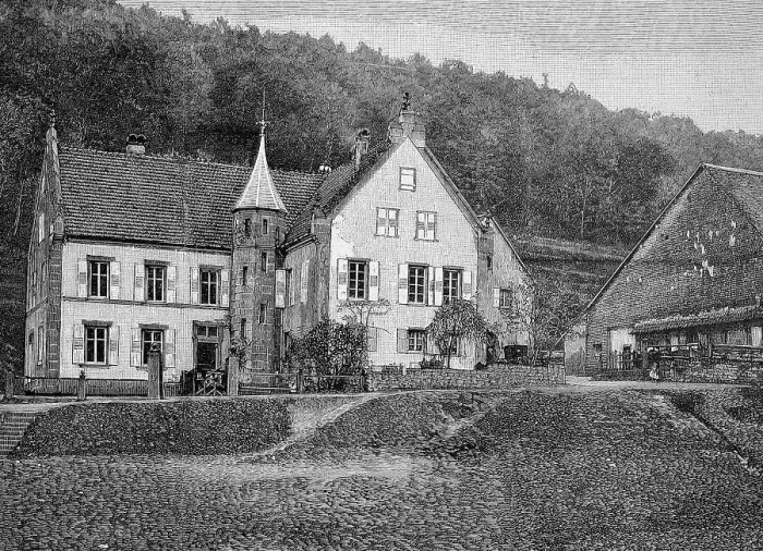 Framed Print : The Gensburg cottage near Niedeck Castle, Alsace, France, intended as a royal hunting lodge, Historic, digitally restored reproduction of an original 19th-century master copy Framed Print : The Gensburg cottage near Niedeck Castle, Alsace, France, intended as a royal hunting lodge, Historic, digitally restored reproduction of an original 19th-century master copy