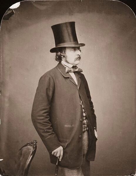 Gentleman. 1858: A gentleman of the mid 19th century with top-hat, high-collar and cravat