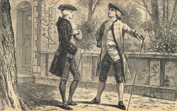 Framed Print : Two Gentlemen of 18th Century Framed Print : Two Gentlemen of 18th Century