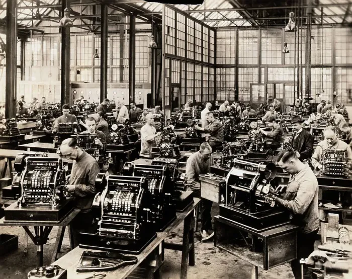 Framed Print : Genview Of Working Cash Registers Framed Print : Genview Of Working Cash Registers