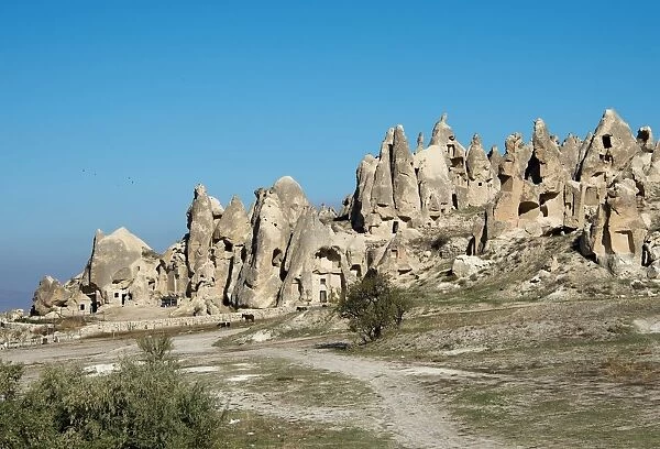 Geological formations in Cappadocia. Goreme Valley, Turkey