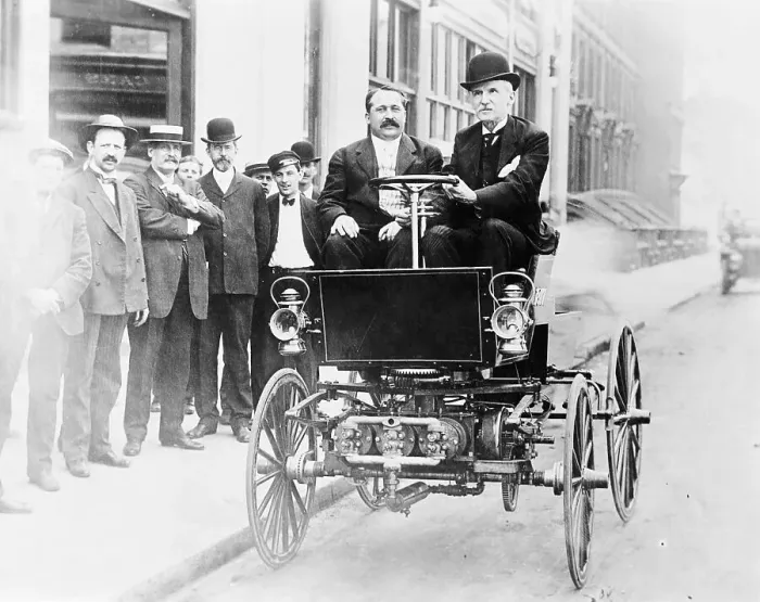 Framed Print : George B. Selden Driving Automobile Framed Print : George B. Selden Driving Automobile