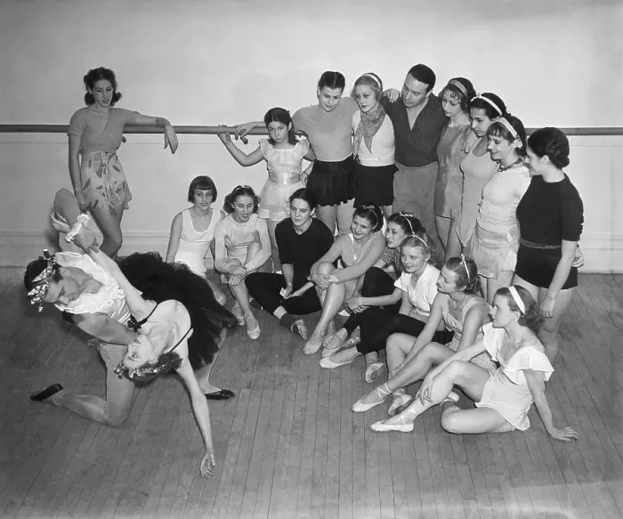 Framed Print : George Balanchine With His Pupils Framed Print : George Balanchine With His Pupils