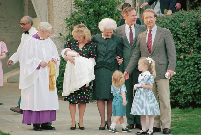 Framed Print : George and Barbara Bush at Christening of Their Grandchild Framed Print : George and Barbara Bush at Christening of Their Grandchild