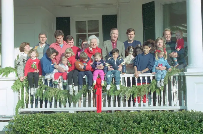 Framed Print : George and Barbara Bush with Family Framed Print : George and Barbara Bush with Family