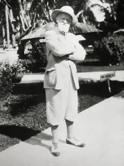 Framed Print : George Bernard Shaw Look Alike Posing in the Bahamas