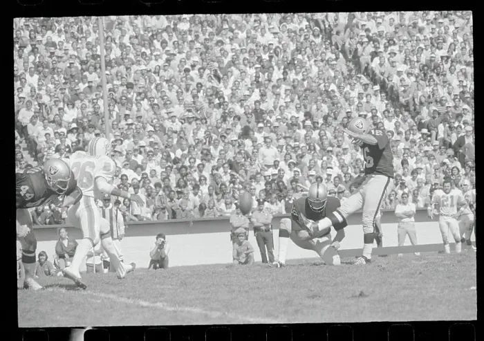 Framed Print : George Blanda Kicking Field Goal