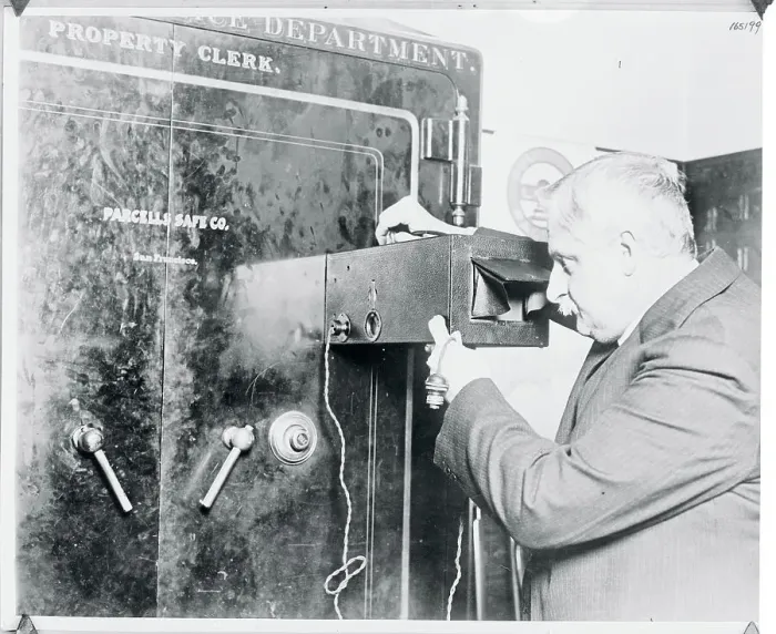 Framed Print : George Blum Demonstrating His Camera Framed Print : George Blum Demonstrating His Camera