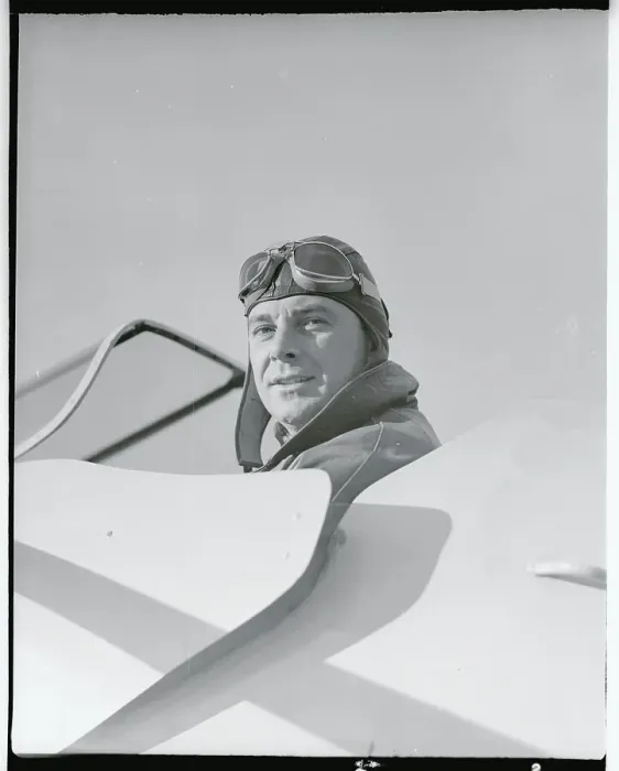 Framed Print : George Brent Sitting in an Airplane Framed Print : George Brent Sitting in an Airplane