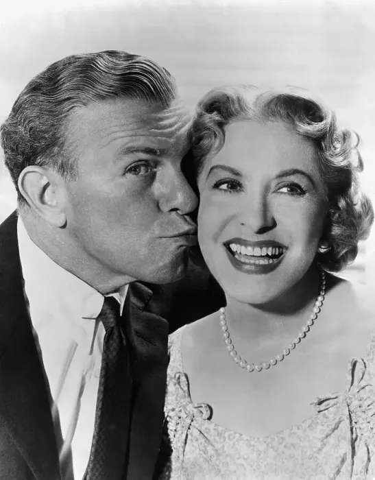 Framed Print : George Burns Kissing Wife Gracie Allen
