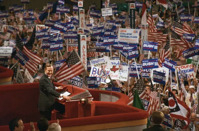 Framed Print : George Bush Accepting Presidential Nomination