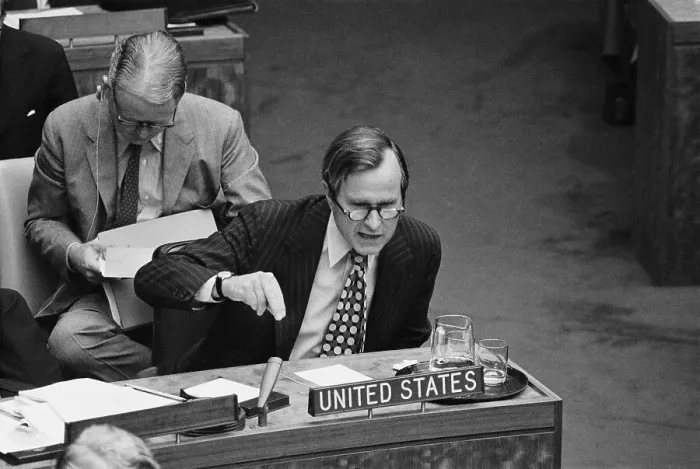 Framed Print : George Bush Addressing the United Nations Framed Print : George Bush Addressing the United Nations