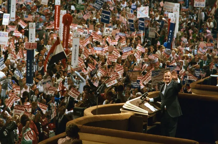 Framed Print : George Bush at Convention