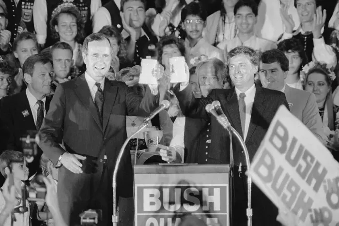 Framed Print : George Bush and Dan Quayle Lifting Beer Mugs Framed Print : George Bush and Dan Quayle Lifting Beer Mugs