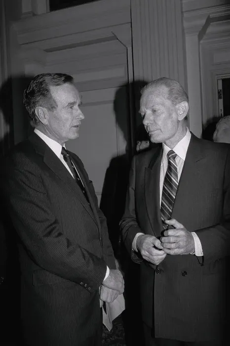 Framed Print : George Bush and David Brinkley Framed Print : George Bush and David Brinkley