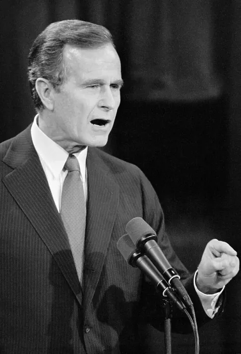 Framed Print : George Bush Debating Against Geraldine Ferraro Framed Print : George Bush Debating Against Geraldine Ferraro