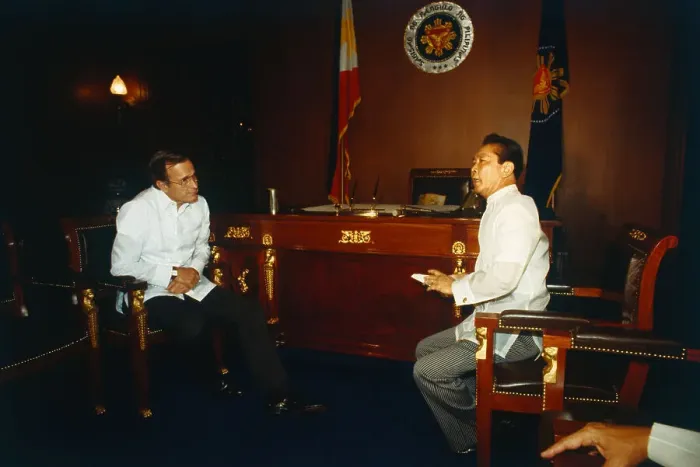 Framed Print : George Bush and Ferdinand Marcos Framed Print : George Bush and Ferdinand Marcos