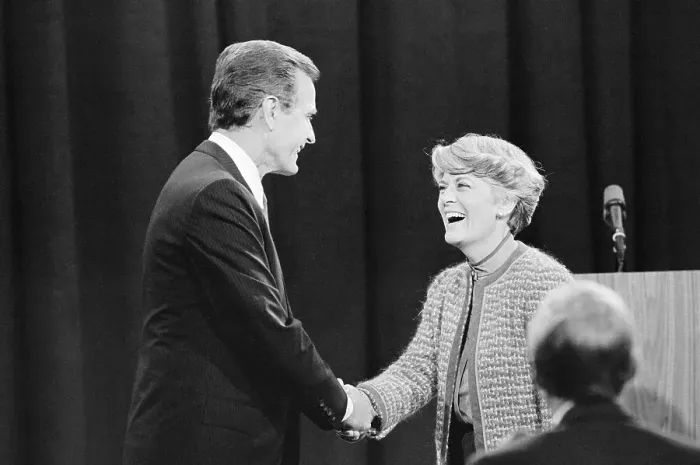 Framed Print : George Bush and Geraldine Ferraro Framed Print : George Bush and Geraldine Ferraro