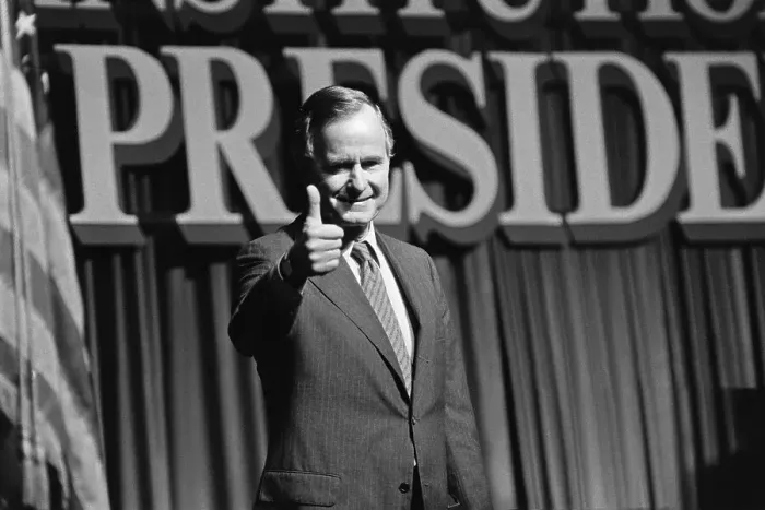Framed Print : George Bush Giving the Thumbs Up
