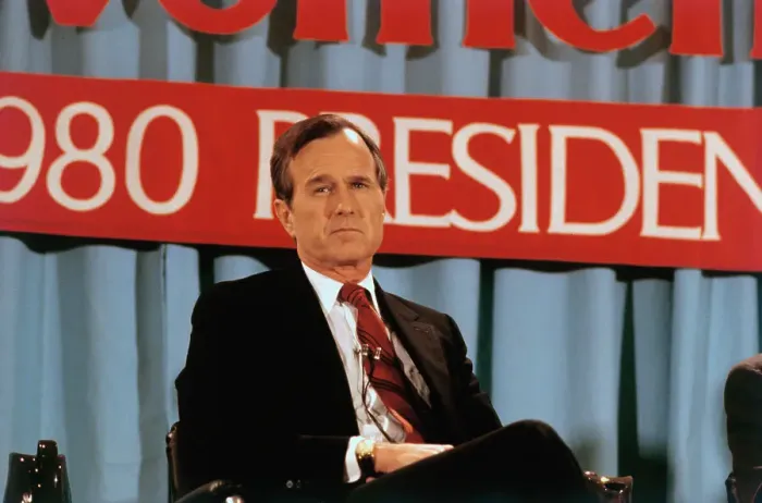 Framed Print : George Bush Looking Serious Framed Print : George Bush Looking Serious