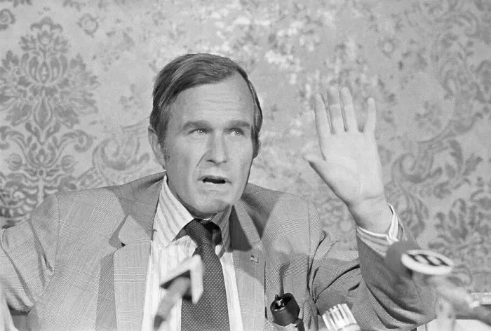 Framed Print : George Bush at News Conference Framed Print : George Bush at News Conference